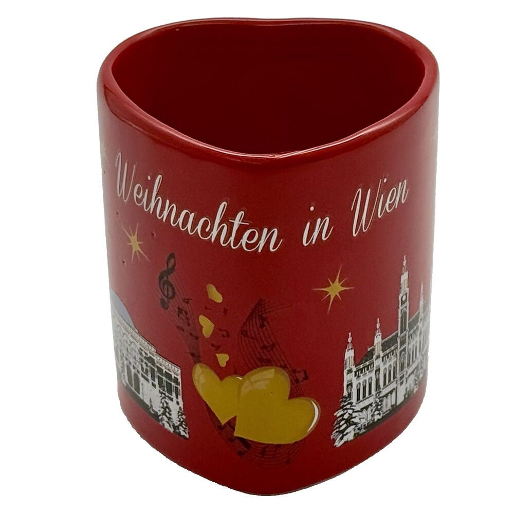 MOHABA Wiehnachten in Wein Ceramic Mug Cup 10oz Red Heart Christmas in Vienna